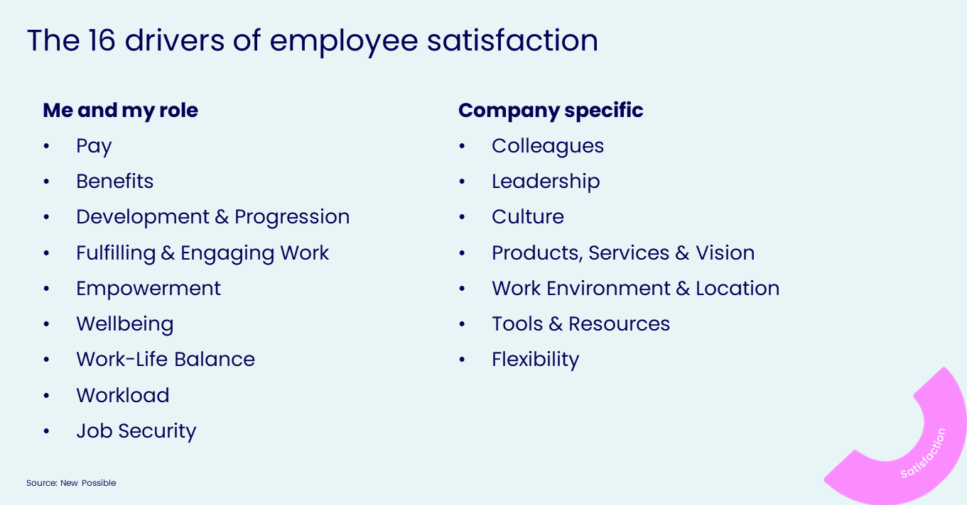 sources of job satisfaction for employees